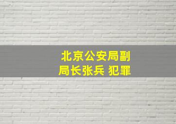 北京公安局副局长张兵 犯罪